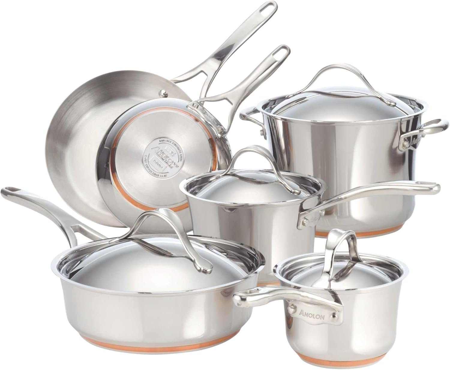 Anolon Nouvelle 10-Piece Stainless Steel Cookware Set