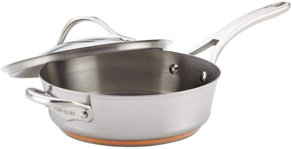 Anolon Nouvelle Copper Stainless Steel 3-Quart Sauté Fry Pan