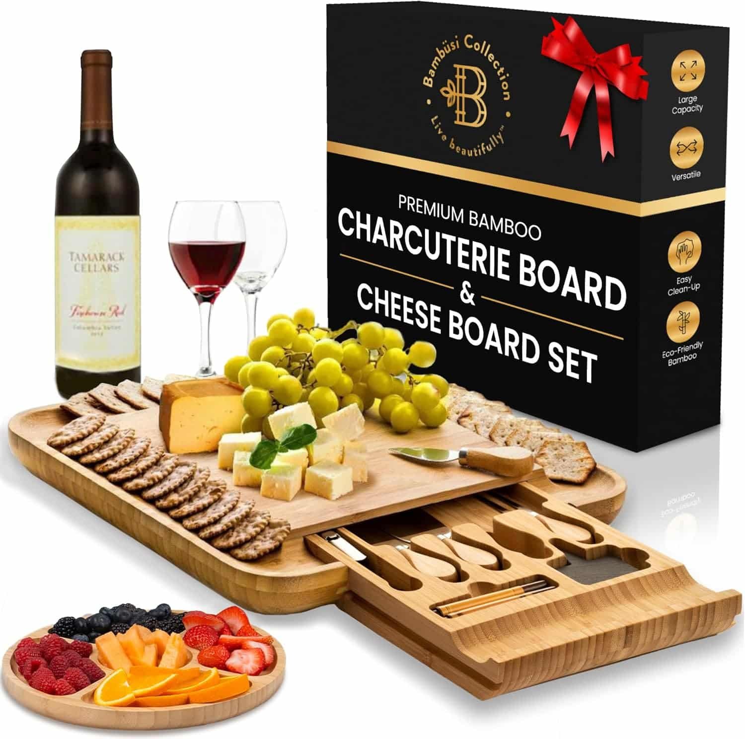 Bambusi Cheese Board and Knife Set