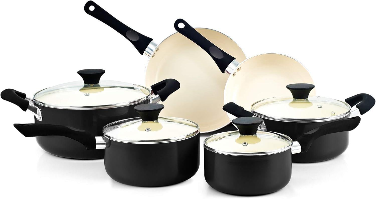 Cook N Home Nonstick Ceramic 10-Piece Cookware Set