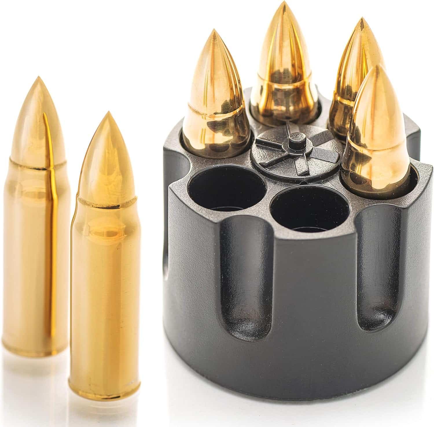 Gold XL Whiskey Ice-Cube Stone Bullets
