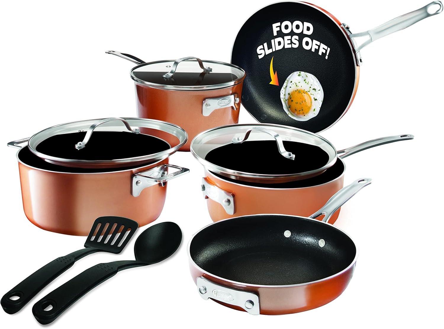 Gotham Steel Stackmaster 10-Piece Ceramic Cookware Set
