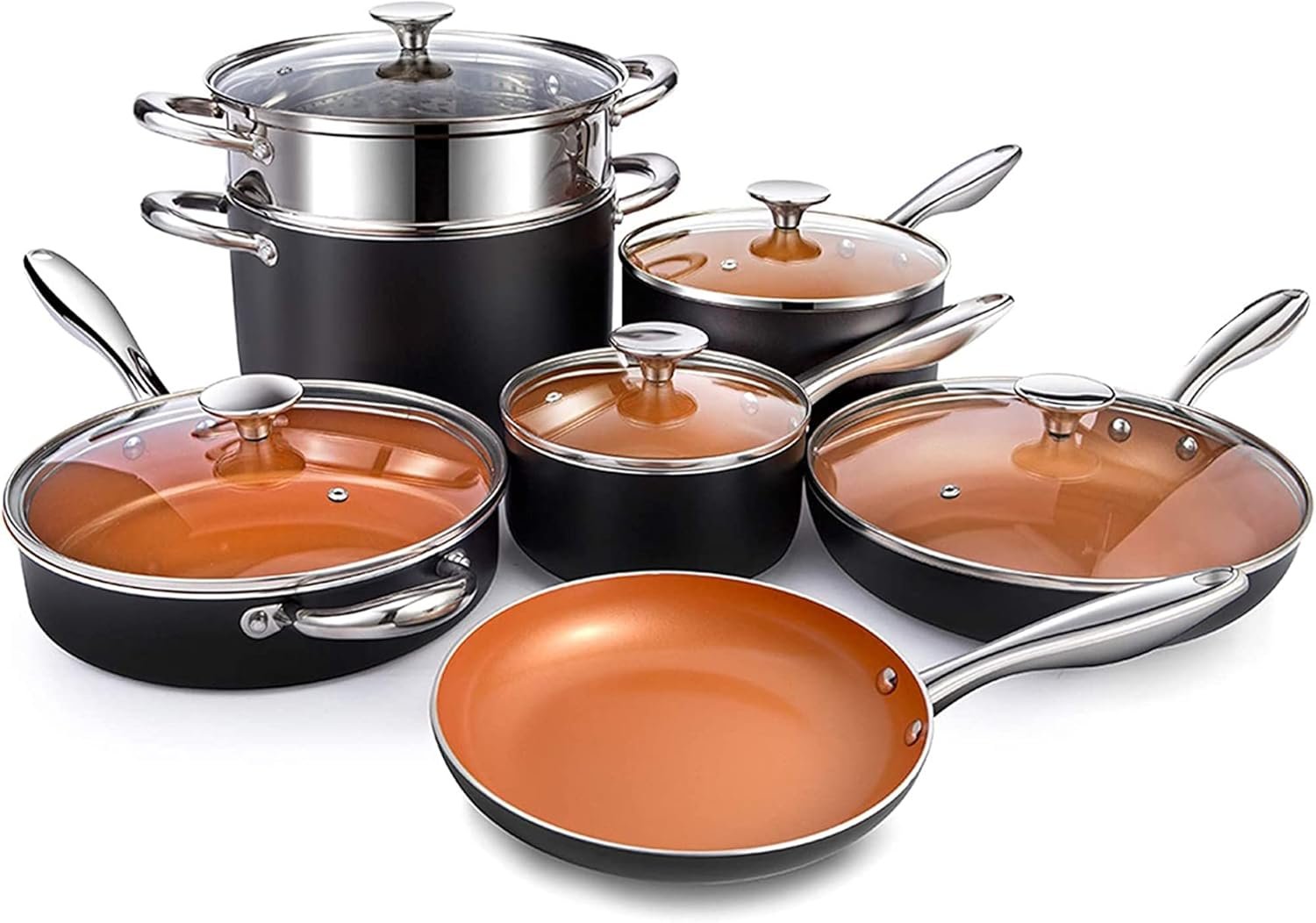 Michelangelo Copper Nonstick 12-Piece Set