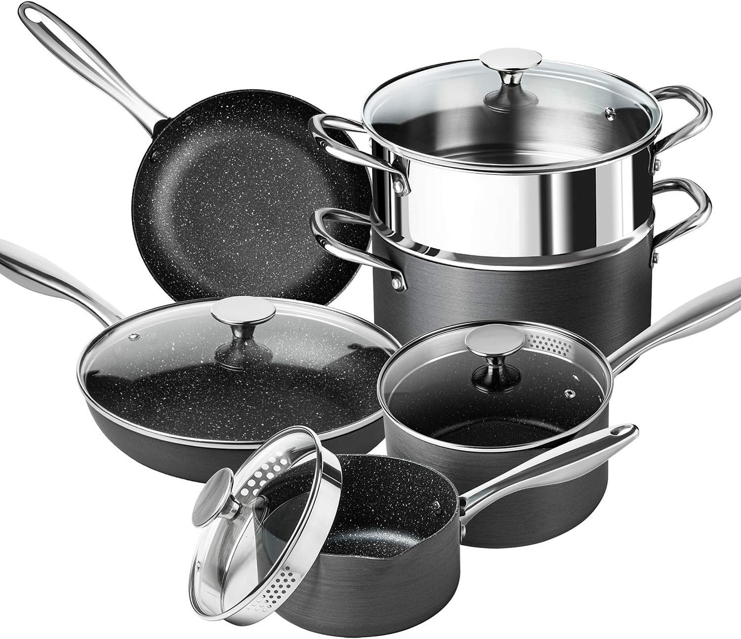 Michelangelo Hard-Anodized Nonstick 10-Piece Set