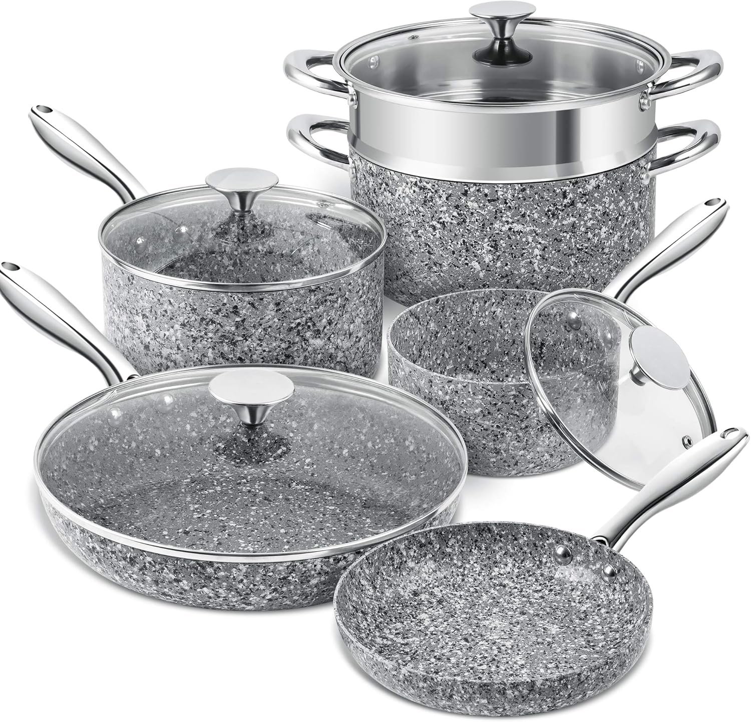 Michelangelo Stone Nonstick 10-Piece Set
