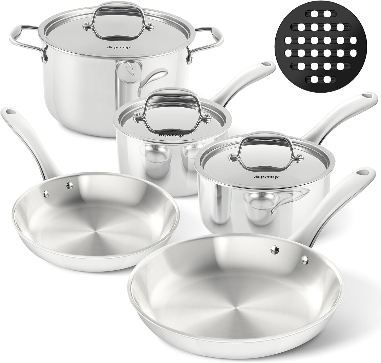 Duxtop Whole-Clad Tri-Ply 9-piece Stainless Steel Set