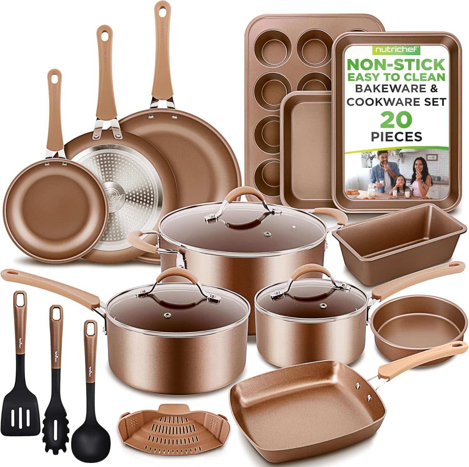 NutriChef Nonstick 20-Piece Cookware & Bakeware Set