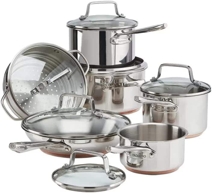 Paderno Stainless Steel Copper Core 12-Piece Cookware Set