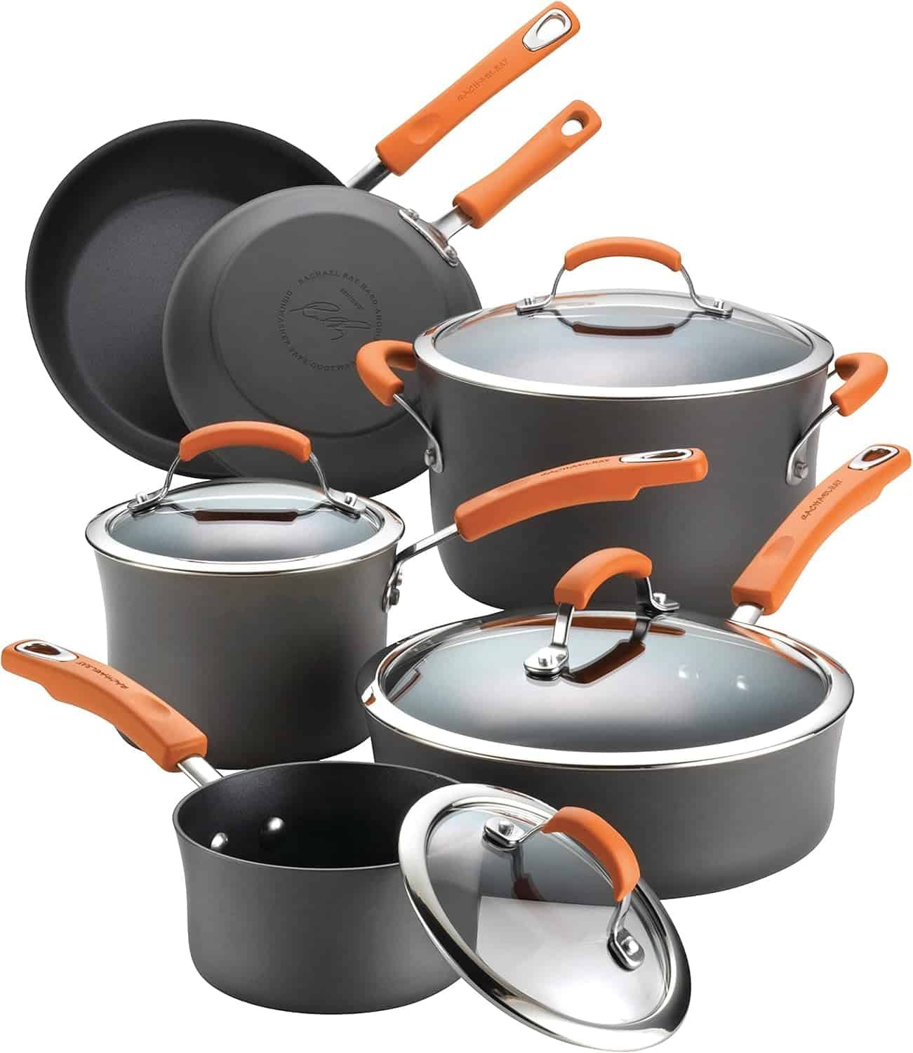 Rachael Ray Brights Hard Anodized 10-Piece Cookware Set