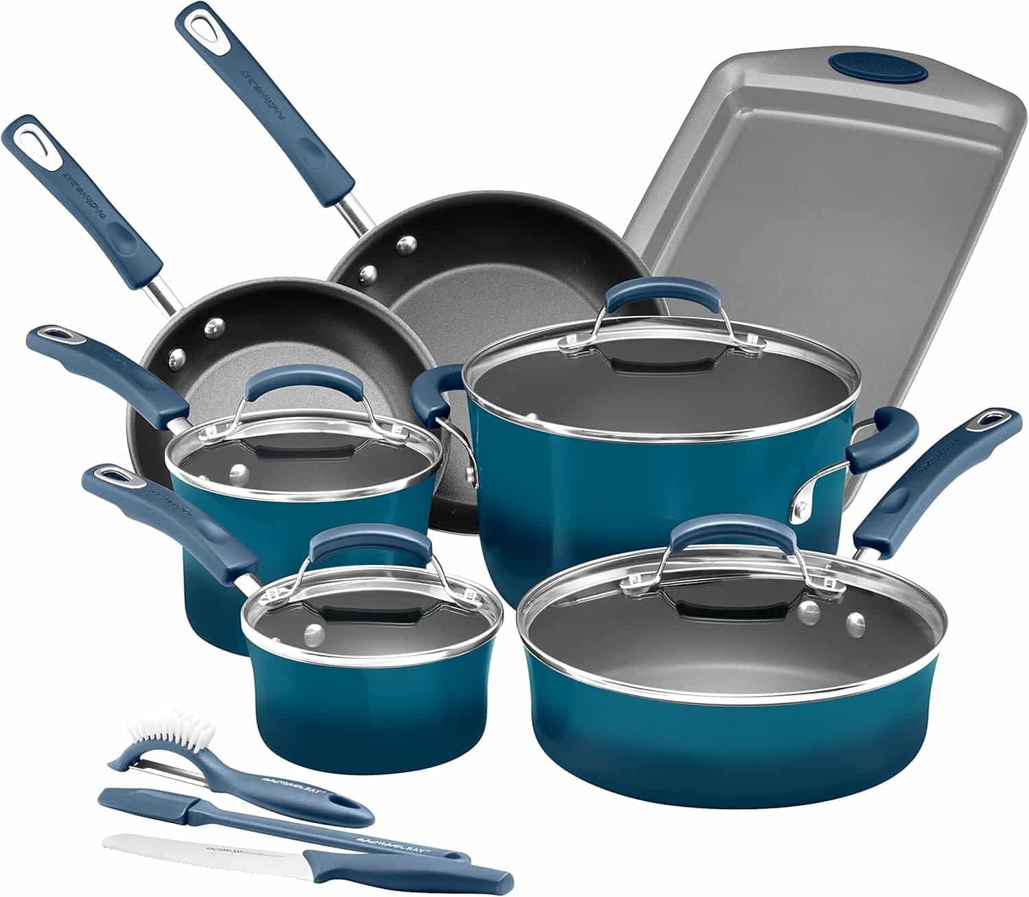 Rachael Ray Brights 14-Piece Nonstick Cookware Set