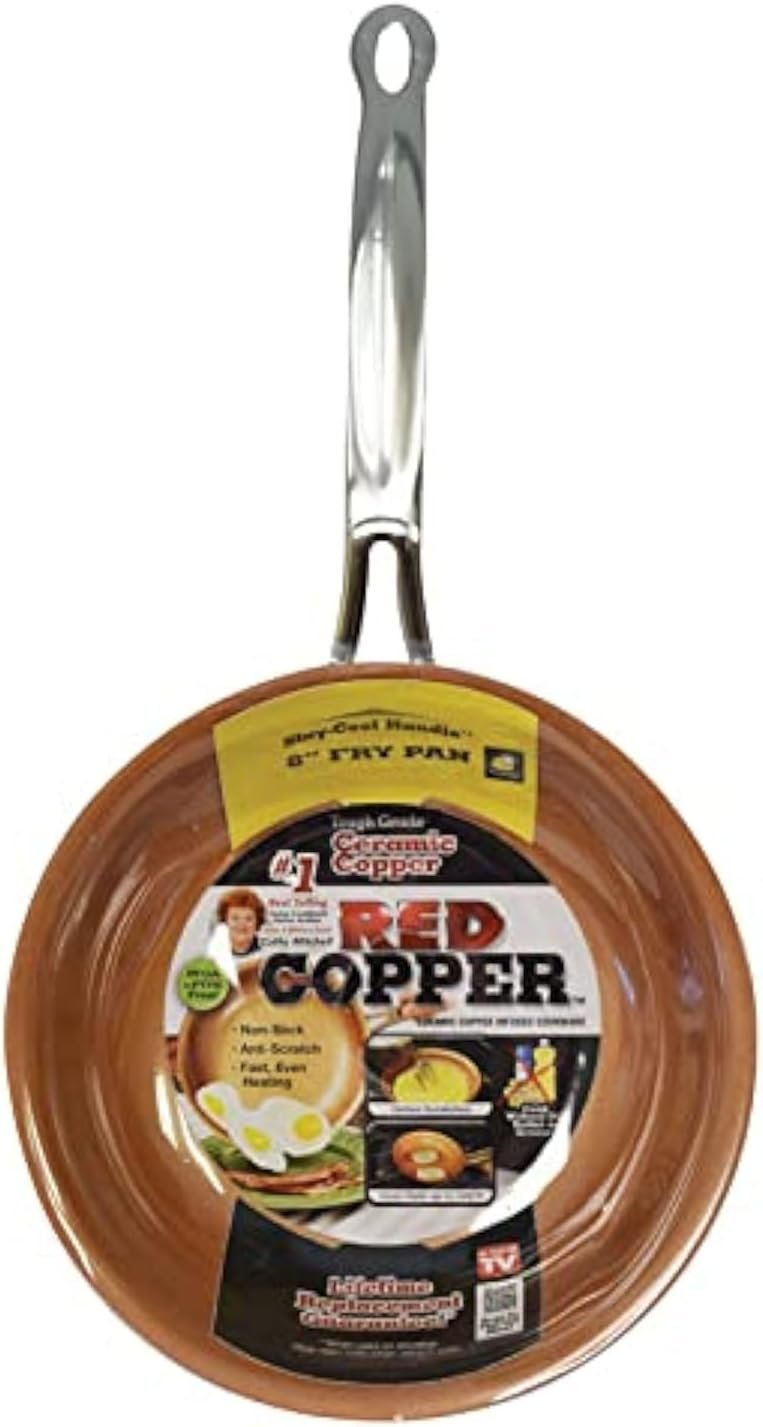 Red Copper 8-Inch Ceramic Nonstick Fry Pan