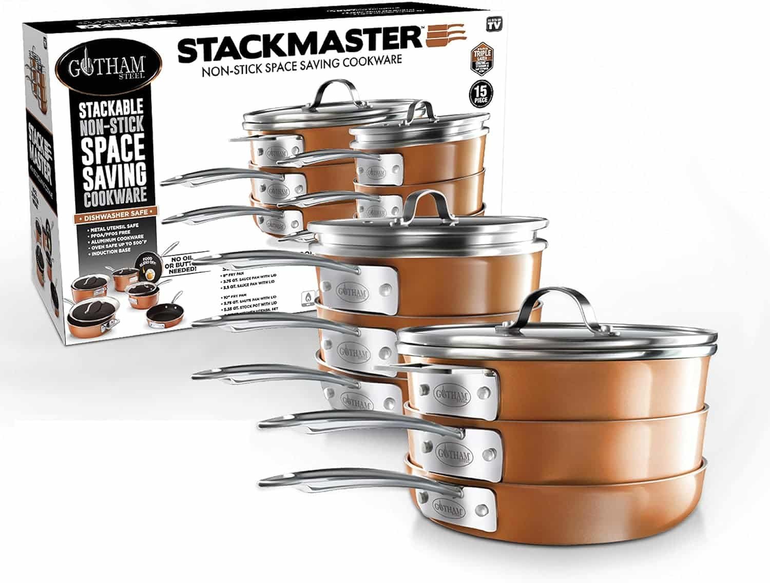 Gotham Steel Stackmaster 15-Piece